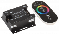 Контроллер для светодиодной ленты RGB 216Вт 6А 12В IP20 3 канала с радио-пультом черный IEK