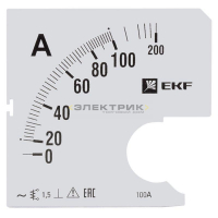 Шкала сменная для амперметра A961 100/5А-1.5 PROxima EKF