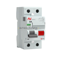 Выключатель дифференциального тока УЗО 2Р 25А 300мА тип AC DV AVERES EKF