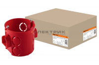 Коробка установочная СП D68х62мм углубленная саморезы стыковочные узлы красная IP20 TDM
