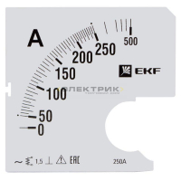 Шкала сменная для амперметра A961 250/5А-1.5 PROxima EKF