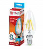 Лампа светодиодная филаментная FL CL С35 9Вт Е14 4000К 810Лм 35х100мм IN HOME