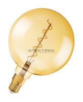 Лампа светодиодная диммируеммая 5Вт E27 2000К 300Лм винтаж 230V GOLD 185х283мм (замена 28Вт) OSRAM