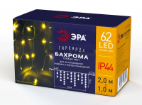 Гирлянда светодиодная "Бахрома" 2х1м 62LED 24В теплый свет IP44 ЭРА