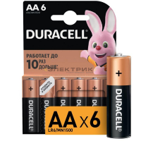 Элемент питания LR Duracell AA LR6-6BL BASIC (блистер 6шт) Duracell