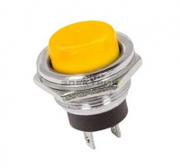 Выключатель-кнопка металл 250В 2А (2с) d16.2 желтая REXANT