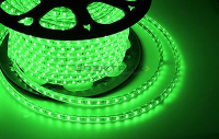 Лента светодиодная зеленая 4.8Вт/м 220В 60LED/м SMD3528 IP67 (уп.100м) 10х7мм Neon-Night