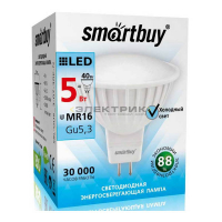 Лампа cветодиодная FR MR16 5Вт GU5.3 4000К 400Лм 50х50мм Smartbuy