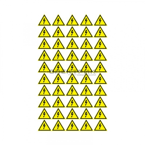 Наклейка знак электробезопасности Опасность поражения электротоком 25х25х25мм (уп.100шт) REXANT