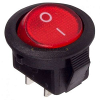 Выключатель клавишный круглый 250В 3А (2с) красный Micro REXANT