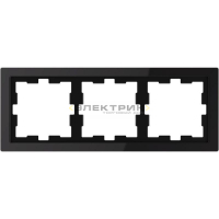 Рамка трехместная универсальная стеклянная черный оникс Merten D-Life Schneider Electric