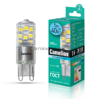 Лампа светодиодная CL 5Вт G9 4500К 405Лм 16х55мм Camelion