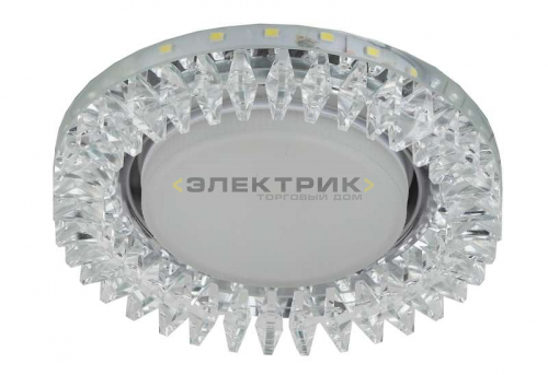 Светильник декоративный прозрачный DK LD20 SL/WH c белой светодиодной подсветкой 13Вт GX53 IP20 ЭРА