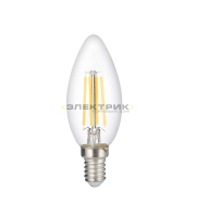 Лампа светодиодная филаментная PLED OMNI FL CL С35 6Вт Е14 4000К 600Лм 35х110мм JazzWay