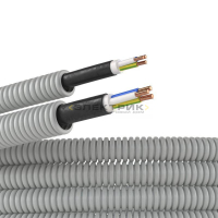 Труба гофрированная ПВХ d20мм серая с кабелем ВВГнг(А)-LS 3х2.5кв.мм РЭК ГОСТ+ серая (уп.50м) D