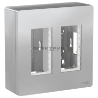Блок наружный 2х2 алюминий UNICA SYSTEM+ Schneider Electric