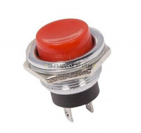 Выключатель-кнопка металл 250В 2А (2с) d16.2 красная REXANT