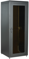 Шкаф сетевой LINEA N 42U 800х800мм стеклянная передняя дверь задняя металлическая черный ITK