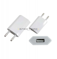 Сетевое зарядное устройство iPhone/iPod USB белое (5В 1000мА) REXANT