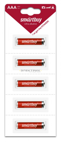 Батарейка алкалиновая LR03/5B strip (блистер 5шт, цена за 1шт) Smartbuy	