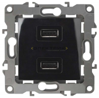 Устройство зарядное скрытое USB 12-4110-06 5В-2100мА черный ЭРА