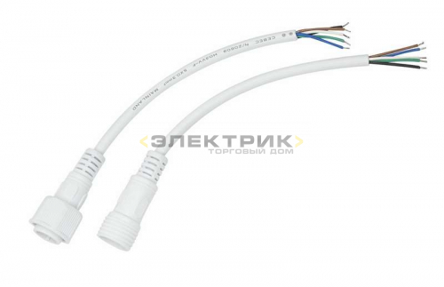 Соединительный кабель 5pin герметичный 5х0.5мм2 IP67 белый REXANT