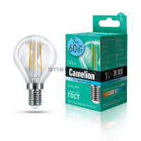 Лампа светодиодная филаментная CL FL G45 7Вт Е14 4500К 765Лм 45х77мм Camelion