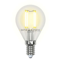 Лампа светодиодная диммируемая филаментная FL CL G45 5Вт Е14 3000К 450Лм 45х70мм Uniel