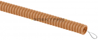 Труба гофрированная ПВХ легкая d20мм с протяжкой сосна (уп.25м) ЭРА