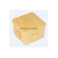 Коробка распаячная КМР-030-036 пылевлагозащитная 73х73х49мм 4 мембранных ввода светлое дерево IP54 P