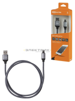 Дата-кабель ДК 10 USB-micro USB 1м тканевая оплетка серый TDM