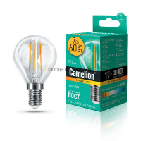 Лампа светодиодная филаментная CL FL G45 7Вт Е14 3000К 715Лм 45х77мм Camelion