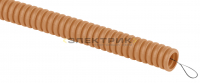Труба гофрированная ПВХ легкая d25мм с протяжкой сосна (уп.25м) ЭРА