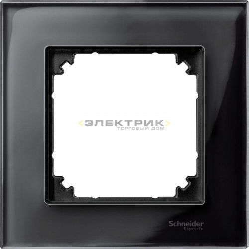 Рамка одноместная универсальная стеклянная черный оникс Merten M-Elegance Schneider Electric