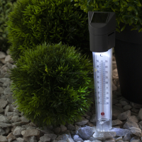Светильник-градусник садовый ERATR024-02 солнечная батарея сталь пластик серый 33см IP44 ЭРА