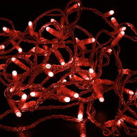 Гирлянда "Нить" 10м постоянное свечение красная 230В провод прозрачный Neon-Night