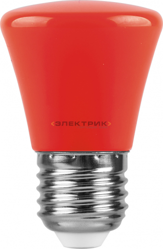 Лампа светодиодная колокольчик красная LB-372 FR С45 1Вт Е27 45х70мм FERON