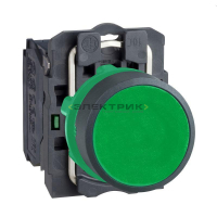 Кнопка без фиксации 1НO без подсветки зеленая IP66 Schneider Electric