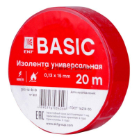 Изолента ПВХ 0,13х15мм 20м красная Basic EKF