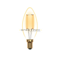 Лампа светодиодная филаментная золото FL CL C35 5Вт Е14 2700К 420Лм 35х100мм Uniel