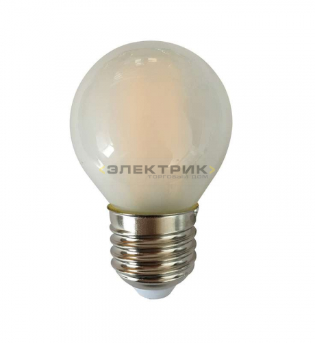 Лампа светодиодная филаментная PLED OMNI FL FR G45 6Вт Е27 4000К 540Лм 45х90мм JazzWay