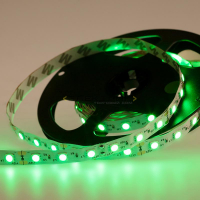 Лента светодиодная зеленая 14.4Вт/м 12В 60LED/м SMD5050 IP23 (уп.5м) Neon-Night