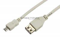 Кабель USB (micro USB-USB A) 0.2м серый REXANT