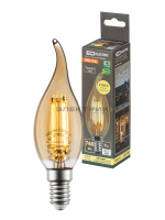 Лампа светодиодная «Винтаж» золотистая FL CL CW37 7Вт Е14 2700К 760Лм (кратно 10шт) TDM