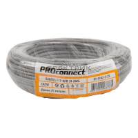 Кабель FTP 8х4х24AWG CCA CAT5e PVC серый (уп.25м) PROCONNECT