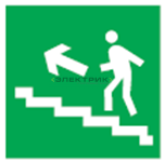 Наклейка "Направление к эвакуационному выходу по лестнице вверх" на стену 150х150мм Navigator