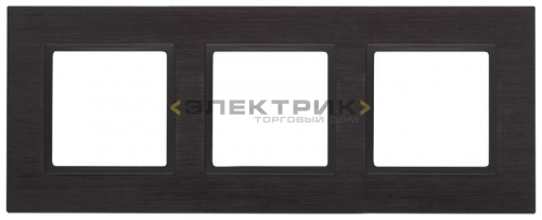 Рамка трехместная универсальная металлическая черный/антрацит 14-5203-05 Elegance ЭРА