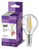 Лампа светодиодная филаментная FL CL G45 5Вт Е14 4000К 600Лм 45х80мм IEK
