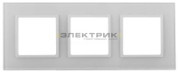 Рамка трехместная универсальная стеклянная белый/белый 14-5103-01 Elegance ЭРА