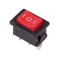 Выключатель клавишный 250В 6А (3с) красный с нейтралью Mini REXANT